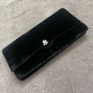 1940’s Elegant Black Velvet BriteMode Clutch